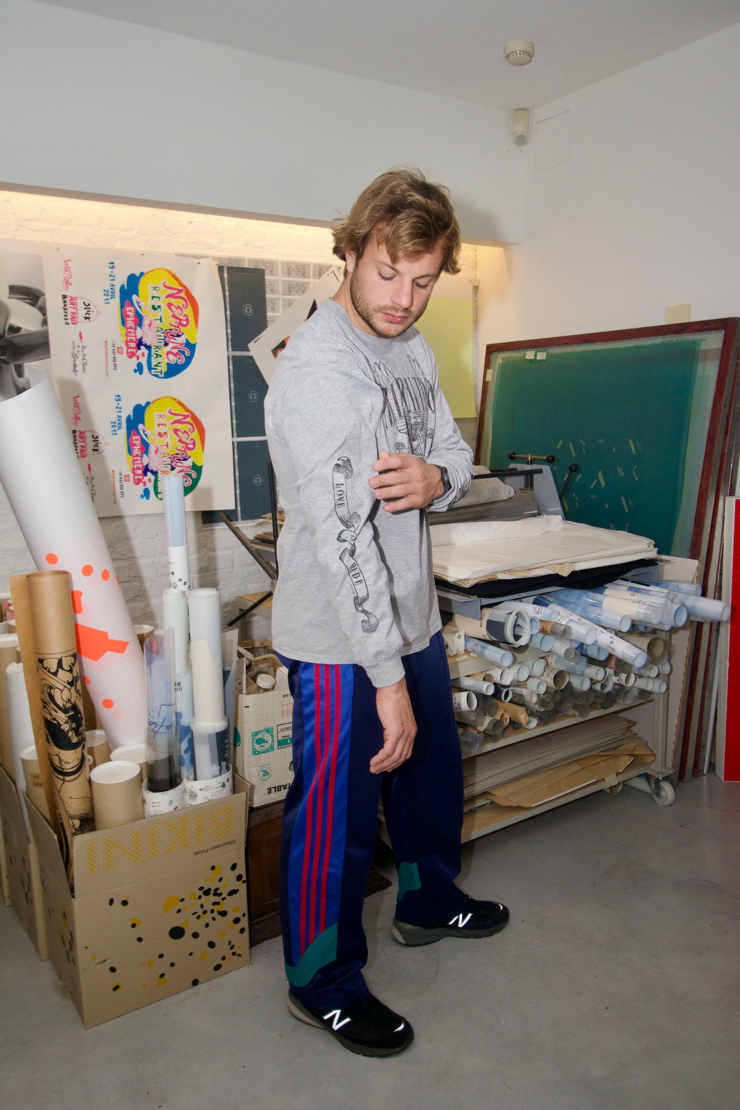 Adidas trackpant blue 90's L