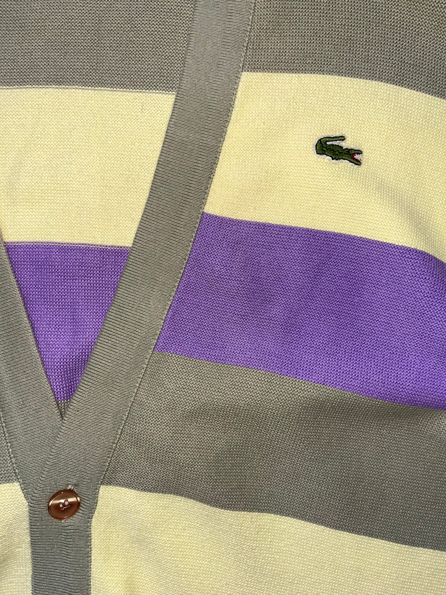 Lacoste cardiguan L Yellow/Purple MADE IN FRANCE