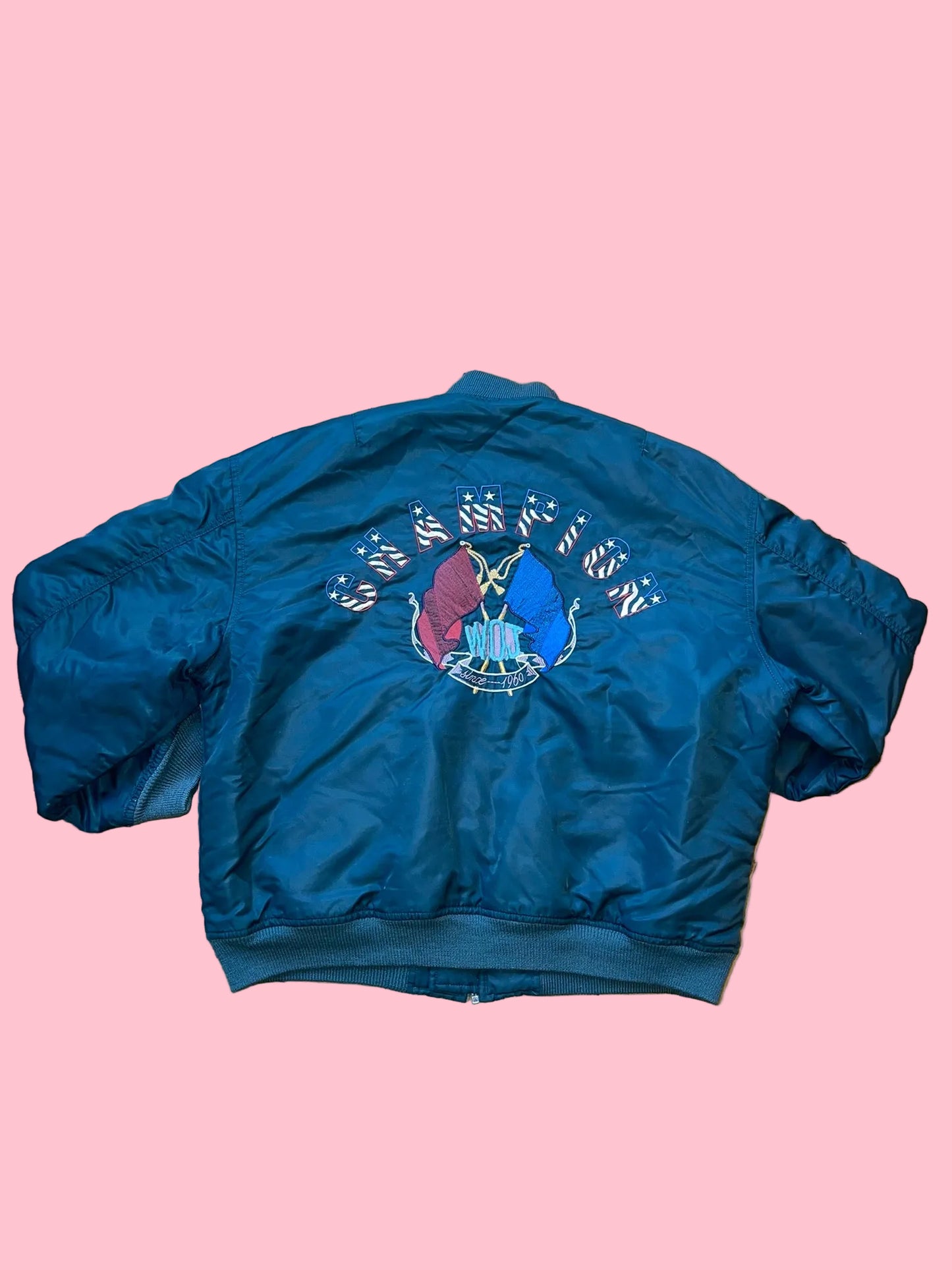 Casucci Bomber Réversible Bleu Made in Italy 80's-90's — Taille L