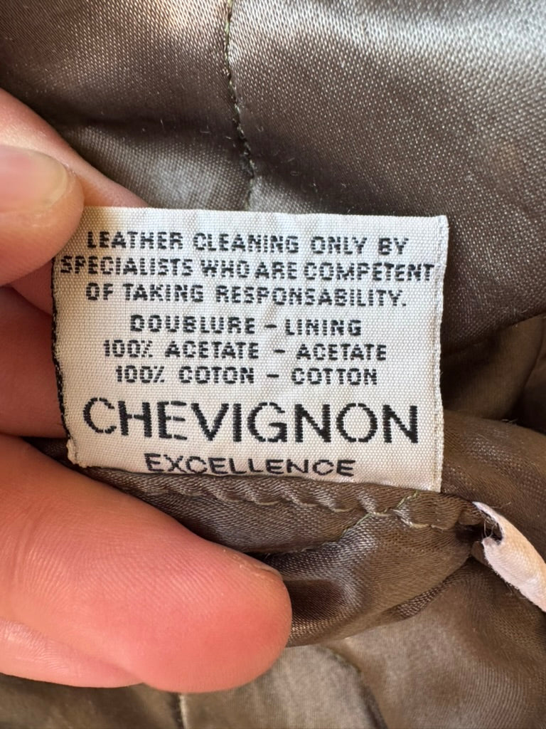 Rare Chevignon leather red jacket 90's XL