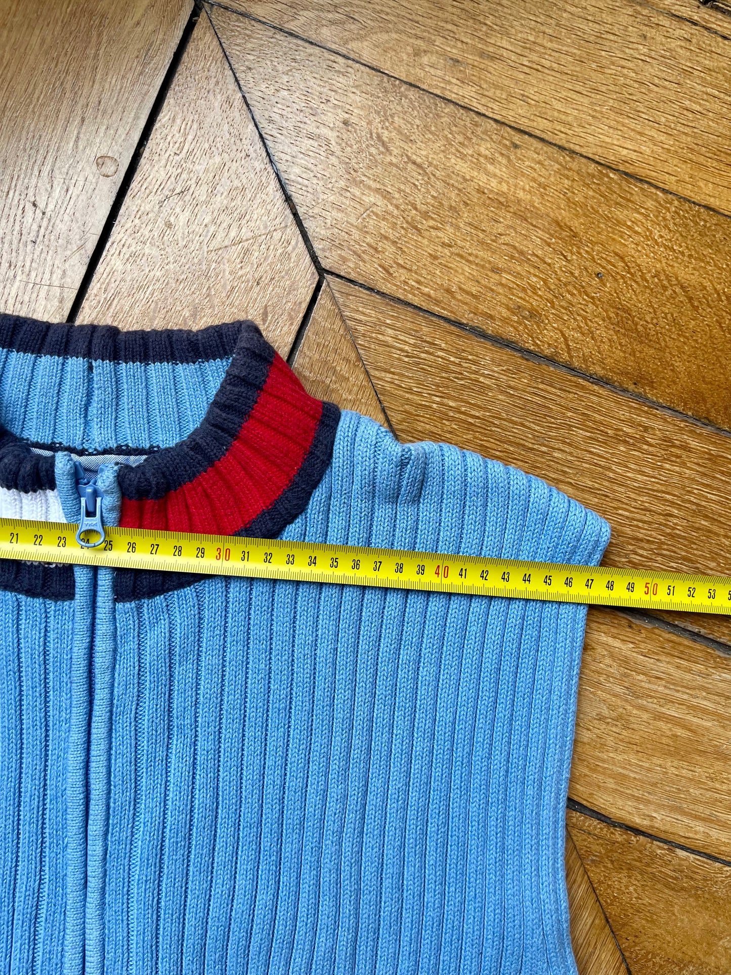 Tommy Hilfiger sleeveless zip pullover blue 2XL