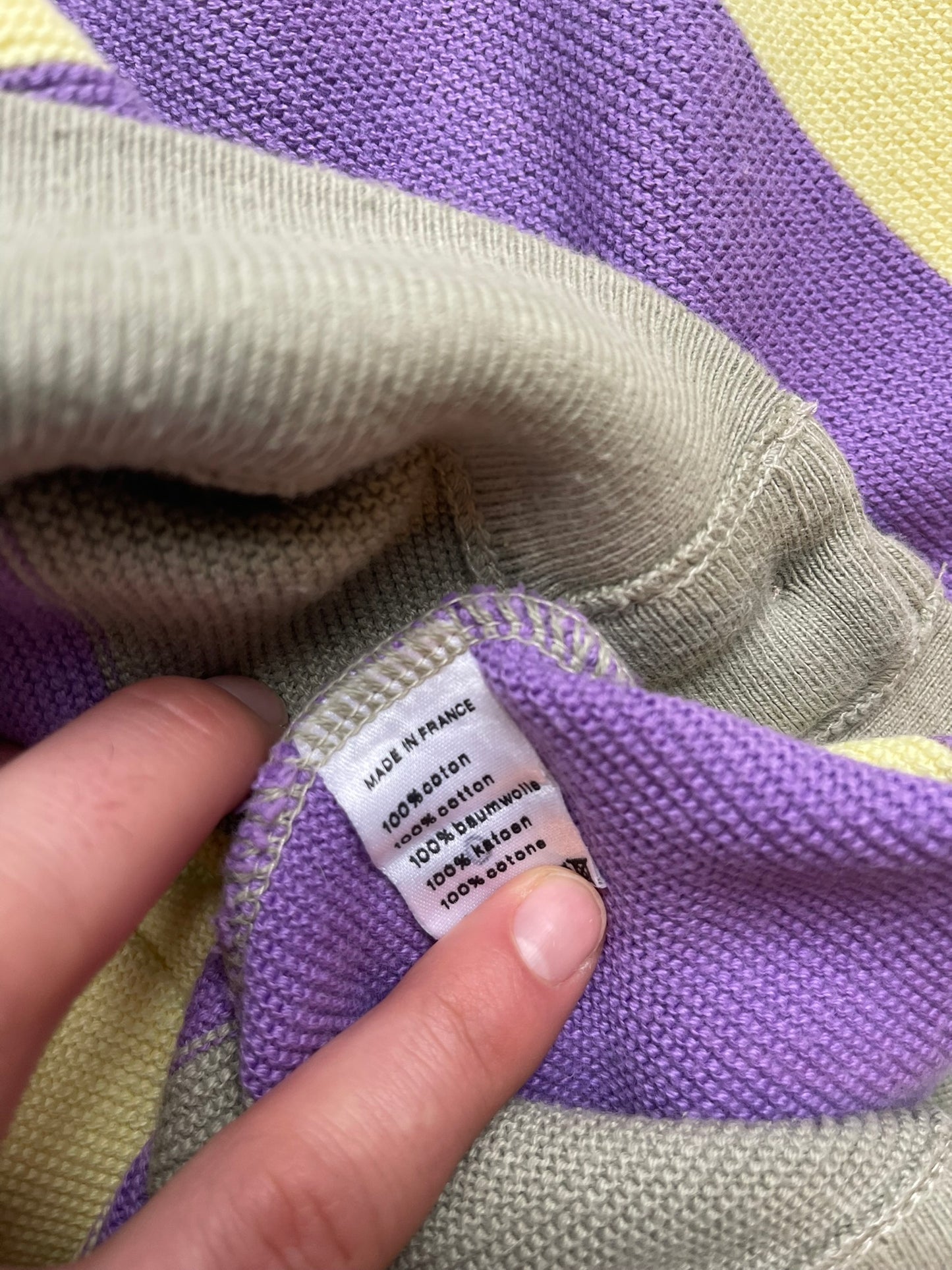 Lacoste cardiguan L Yellow/Purple MADE IN FRANCE