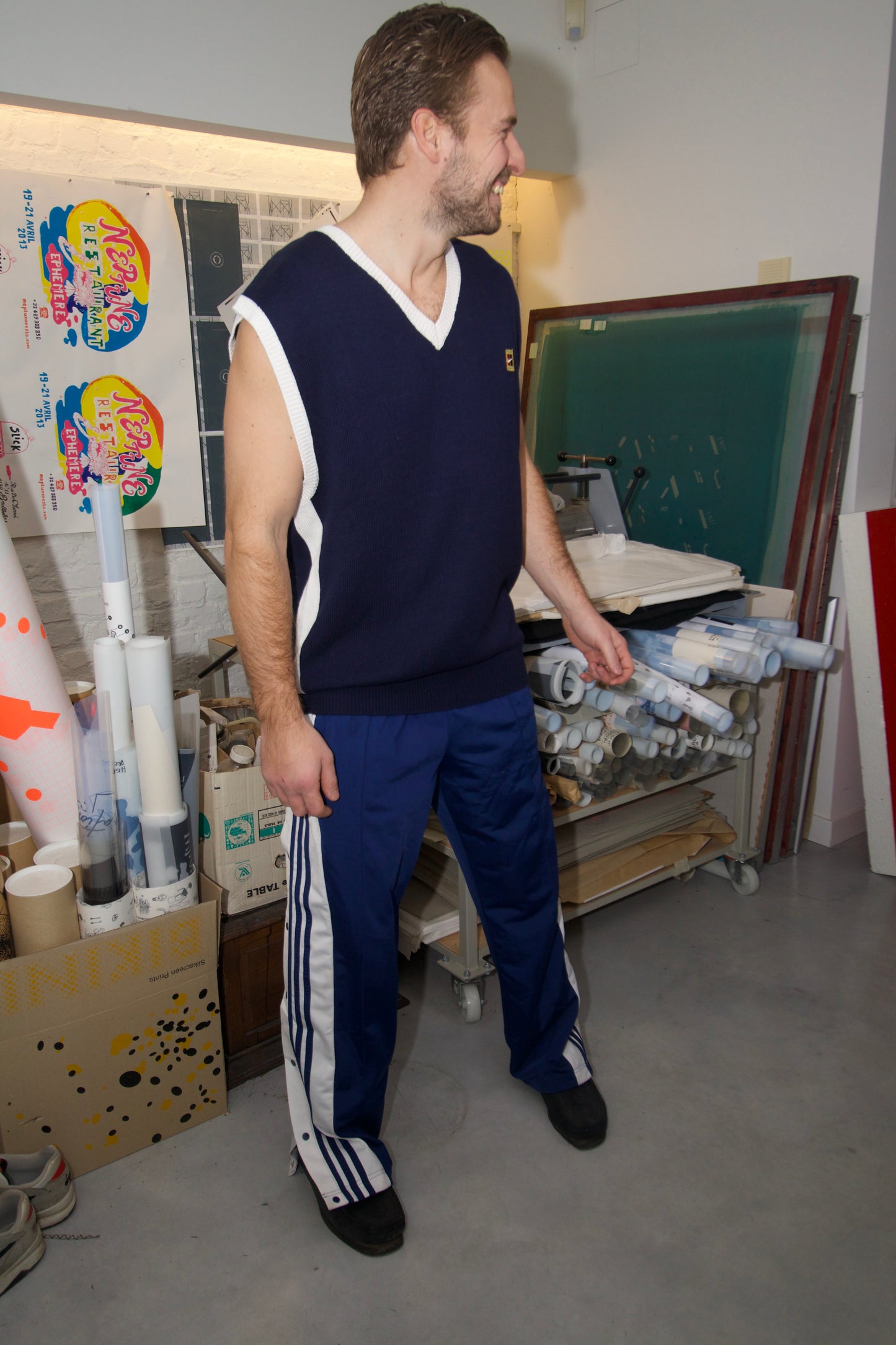 Adidas trackpant blue XL