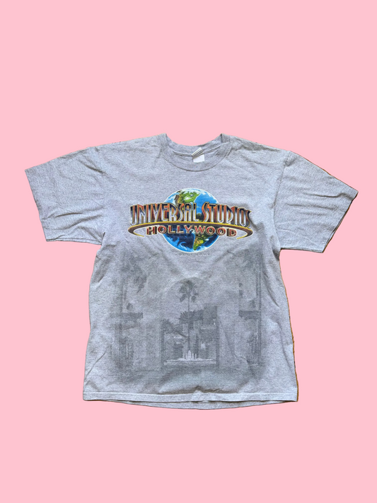 Universal Studios T-shirt Gris Hollywood Globe Vintage - Taille XL