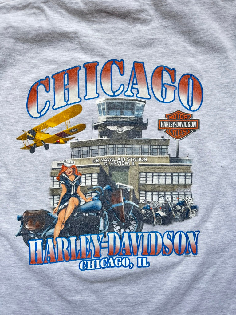 Harley Davidson T-shirt Gris Chicago 2006 - Taille XL