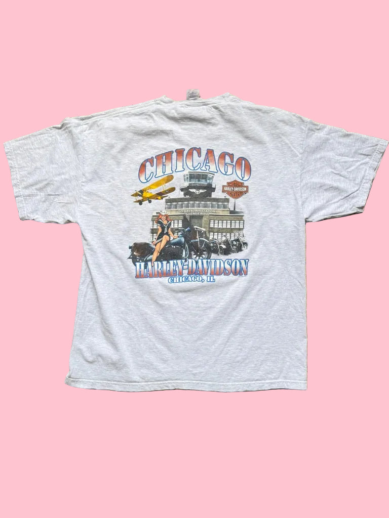 Harley Davidson T-shirt Gris Chicago 2006 - Taille XL
