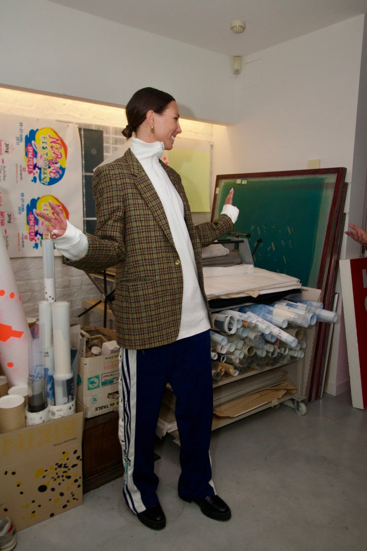 Adidas trackpant blue/turquoise 90's L