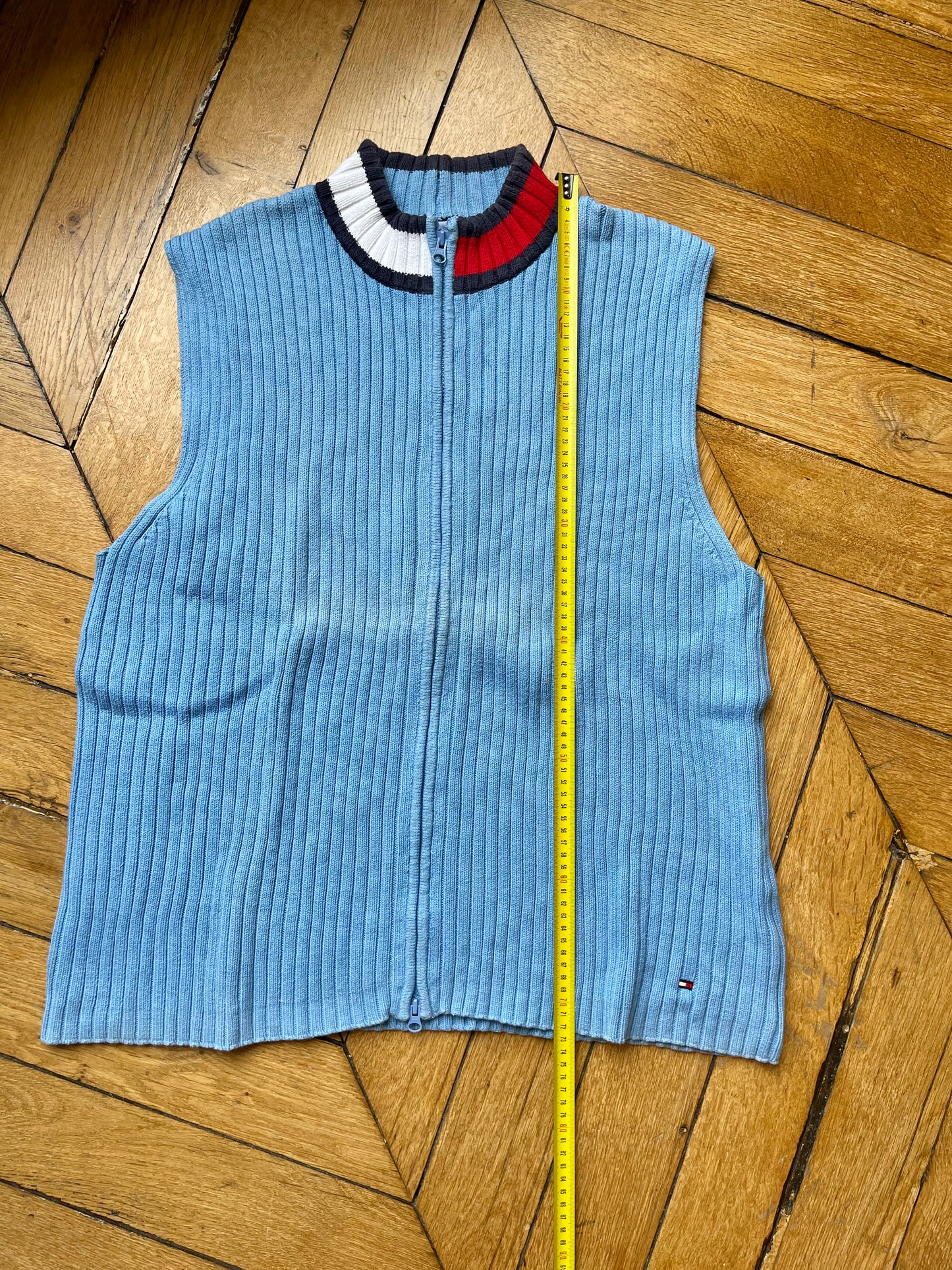 Tommy Hilfiger sleeveless zip pullover blue 2XL