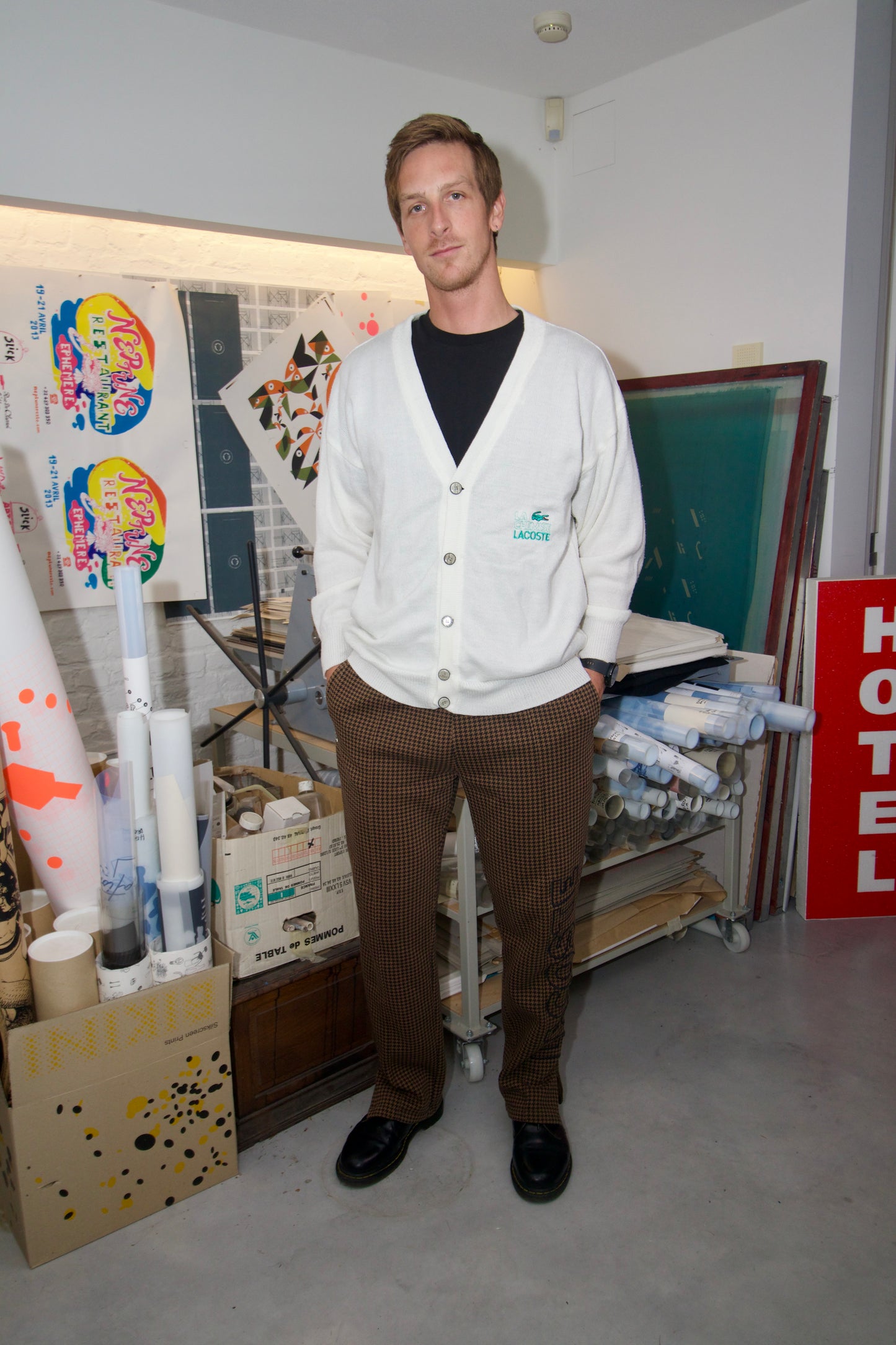 Lacoste cardiguan white XL