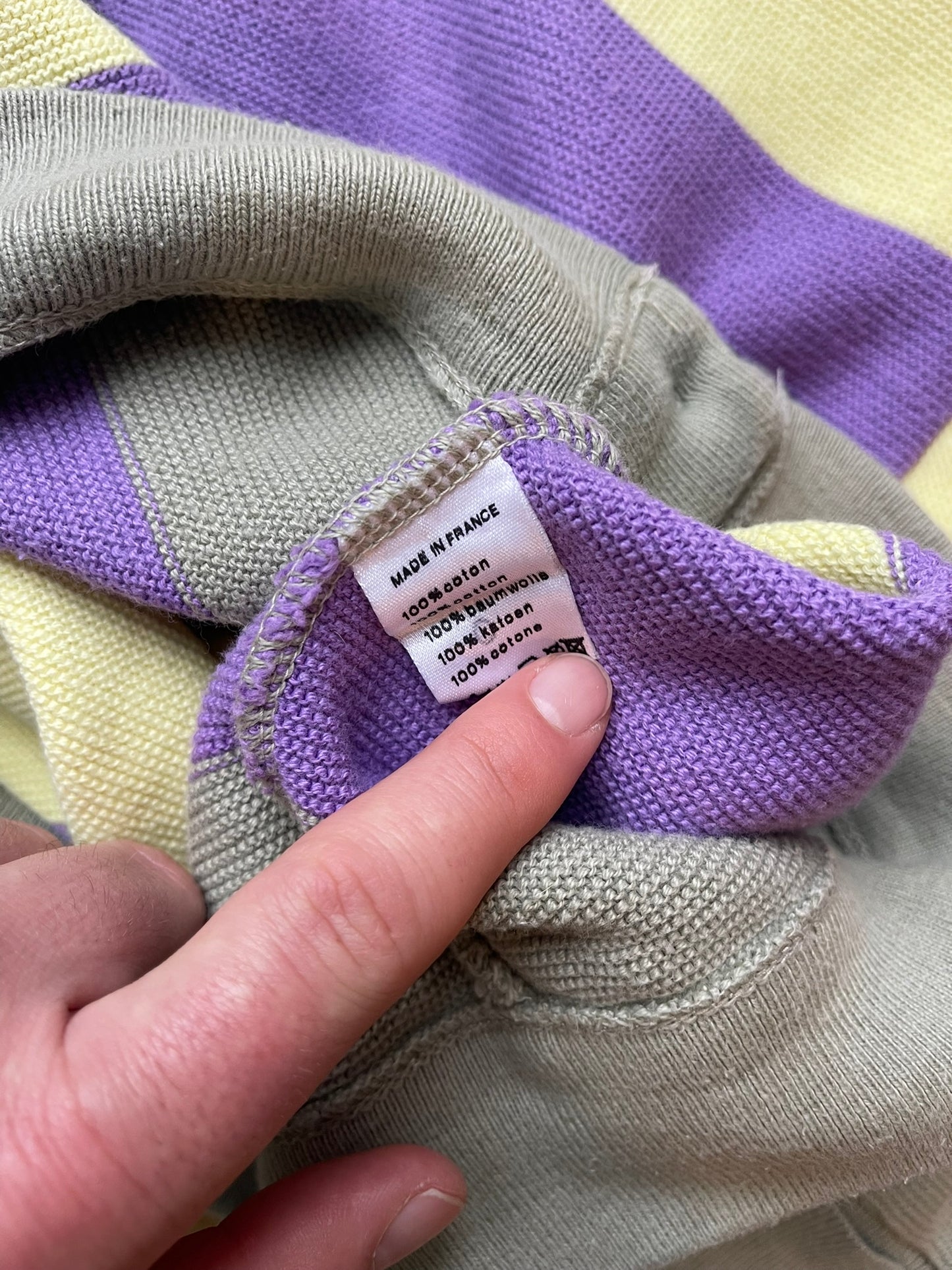 Lacoste cardiguan L Yellow/Purple MADE IN FRANCE
