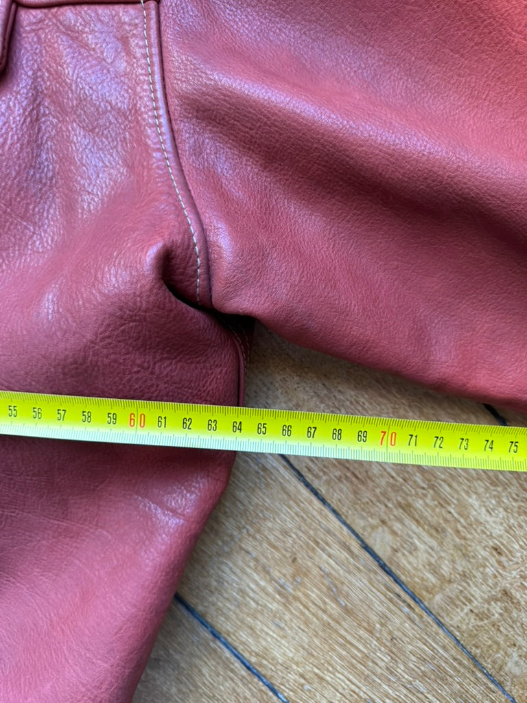 Rare Chevignon leather red jacket 90's XL