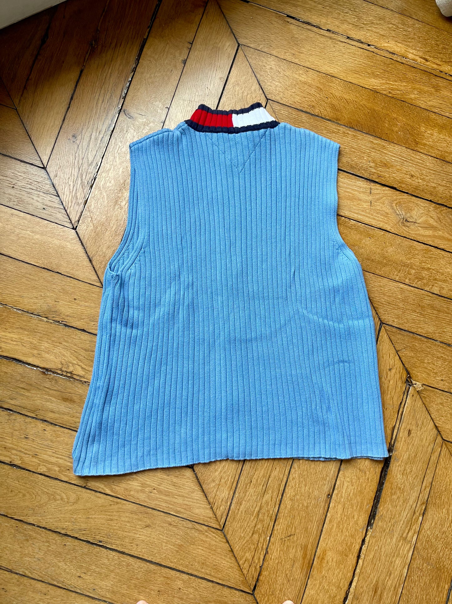 Tommy Hilfiger sleeveless zip pullover blue 2XL