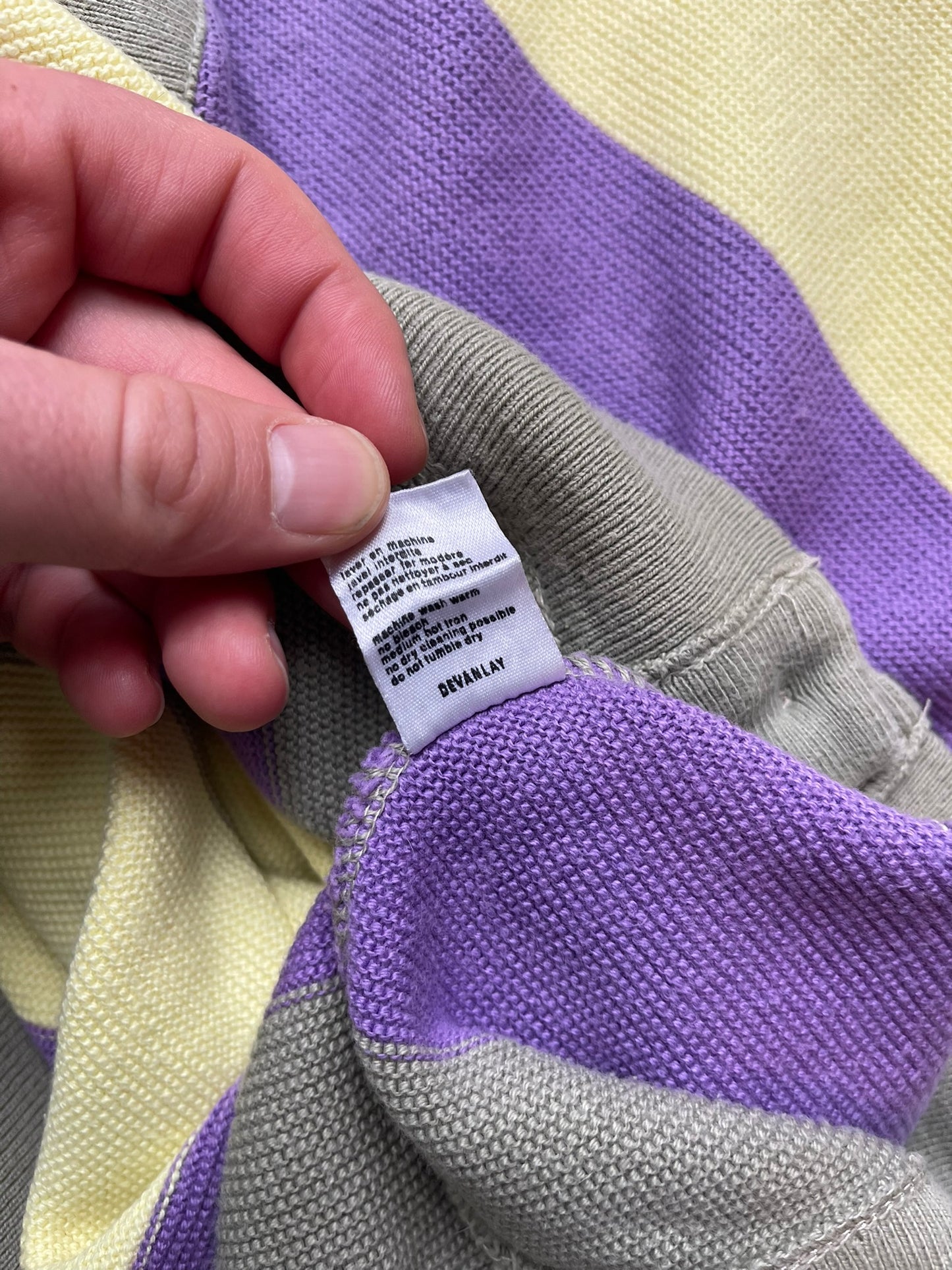 Lacoste cardiguan L Yellow/Purple MADE IN FRANCE